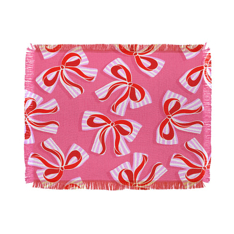 Dominique Vari Words Ditsy Kitsch Ribbons and bows Throw Blanket
