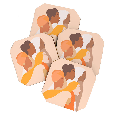 Dominique Vari Words Girl Power Strong Women Coaster Set