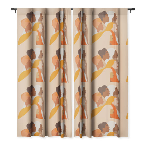 Dominique Vari Words Girl Power Strong Women Blackout Window Curtain