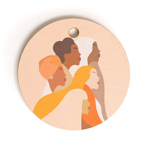 Dominique Vari Words Girl Power Strong Women Cutting Board Round