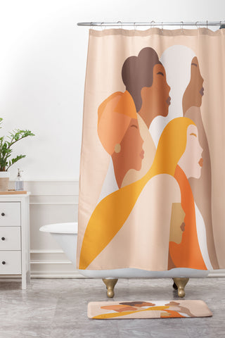 Dominique Vari Words Girl Power Strong Women Shower Curtain And Mat