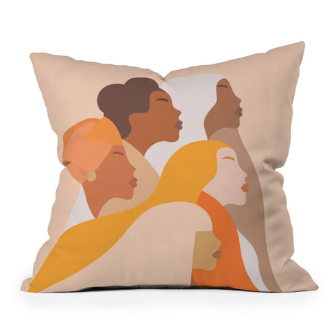 Dominique Vari Words Girl Power Strong Women Outdoor Throw Pillow