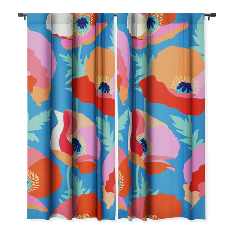 Dominique Vari Words Happy Poppies 1 Red and pink Blackout Non Repeat