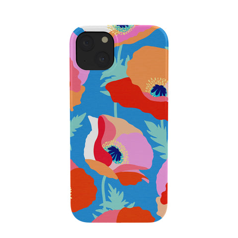 Dominique Vari Words Happy Poppies 1 Red and pink Phone Case