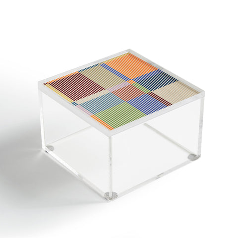 Dominique Vari Words Linear Bauhaus Pattern 3 Acrylic Box