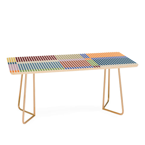 Dominique Vari Words Linear Bauhaus Pattern 3 Coffee Table