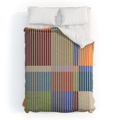 Dominique Vari Words Linear Bauhaus Pattern 3 Comforter