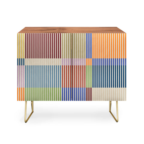 Dominique Vari Words Linear Bauhaus Pattern 3 Credenza