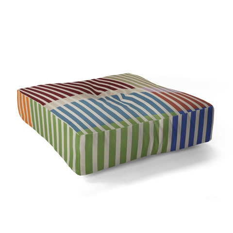Dominique Vari Words Linear Bauhaus Pattern 3 Floor Pillow Square