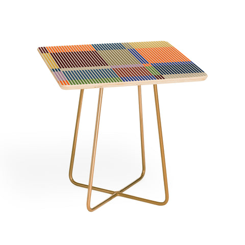 Dominique Vari Words Linear Bauhaus Pattern 3 Side Table
