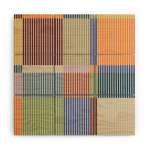 Dominique Vari Words Linear Bauhaus Pattern 3 Wood Wall Mural