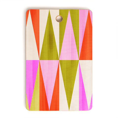 Dominique Vari Words Mid Mod Diamond Pattern 1 Cutting Board Rectangle