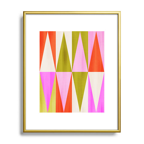 Dominique Vari Words Mid Mod Diamond Pattern 1 Metal Framed Art Print