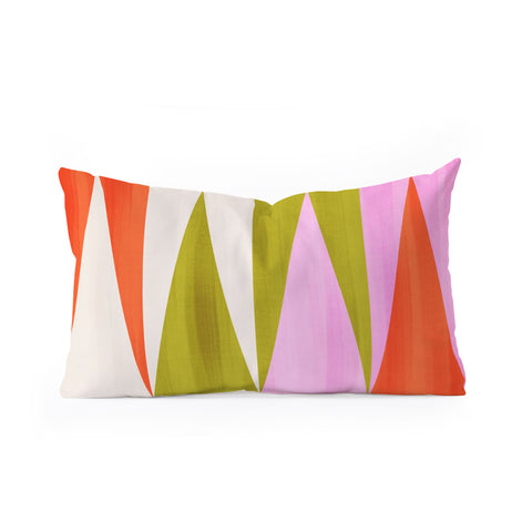 Dominique Vari Words Mid Mod Diamond Pattern 1 Oblong Throw Pillow