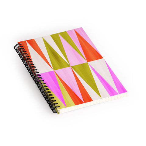 Dominique Vari Words Mid Mod Diamond Pattern 1 Spiral Notebook