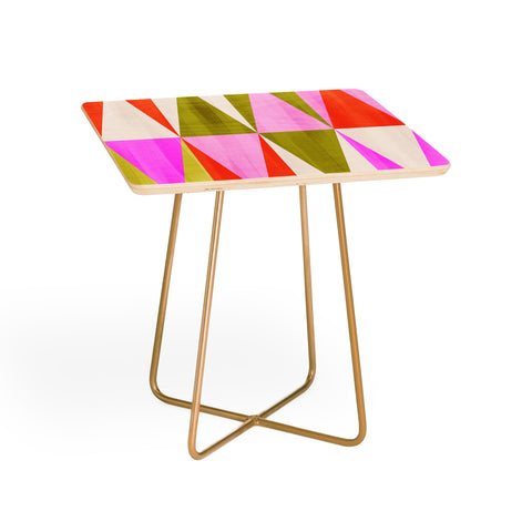 Dominique Vari Words Mid Mod Diamond Pattern 1 Side Table