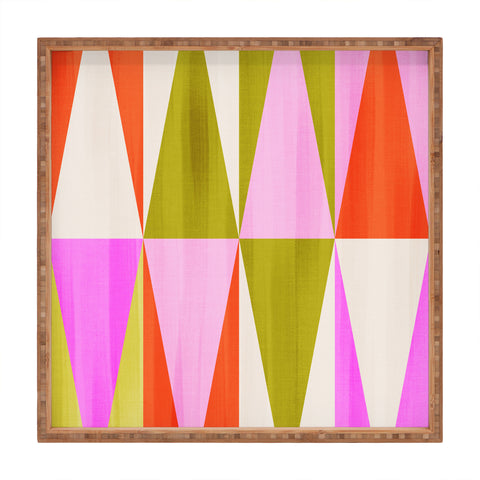 Dominique Vari Words Mid Mod Diamond Pattern 1 Square Tray