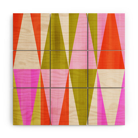 Dominique Vari Words Mid Mod Diamond Pattern 1 Wood Wall Mural