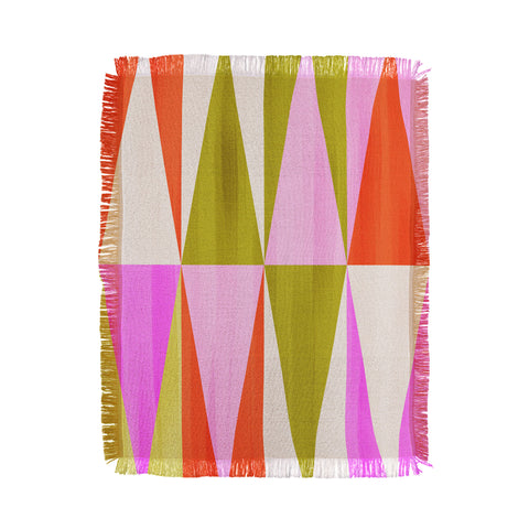 Dominique Vari Words Mid Mod Diamond Pattern 1 Throw Blanket