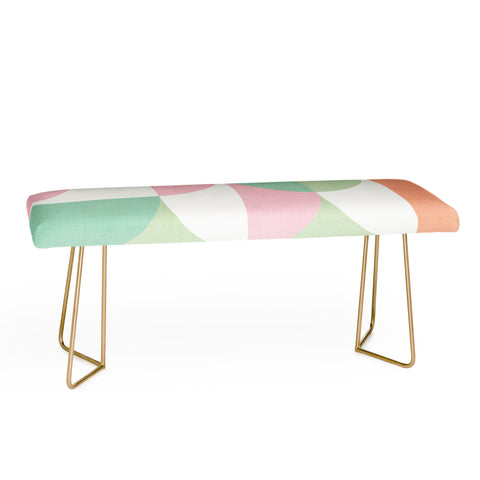 Dominique Vari Words MidMod geometric dots and shapes Bench