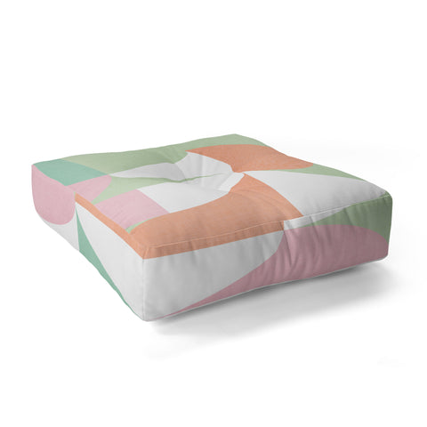 Dominique Vari Words MidMod geometric dots and shapes Floor Pillow Square