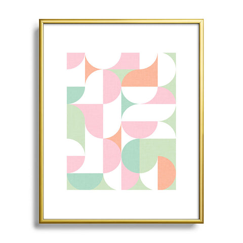 Dominique Vari Words MidMod geometric dots and shapes Metal Framed Art Print