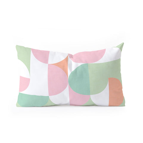 Dominique Vari Words MidMod geometric dots and shapes Oblong Throw Pillow