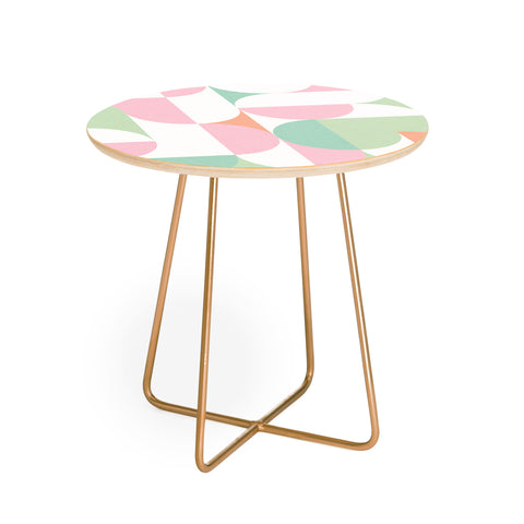Dominique Vari Words MidMod geometric dots and shapes Round Side Table
