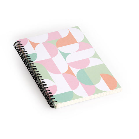 Dominique Vari Words MidMod geometric dots and shapes Spiral Notebook