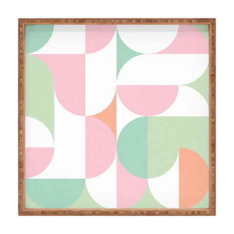 Dominique Vari Words MidMod geometric dots and shapes Square Tray