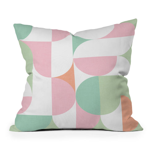 Dominique Vari Words MidMod geometric dots and shapes Throw Pillow