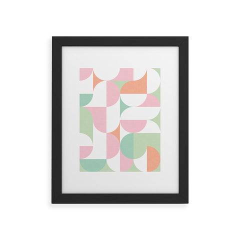 Dominique Vari Words MidMod geometric dots and shapes Framed Art Print