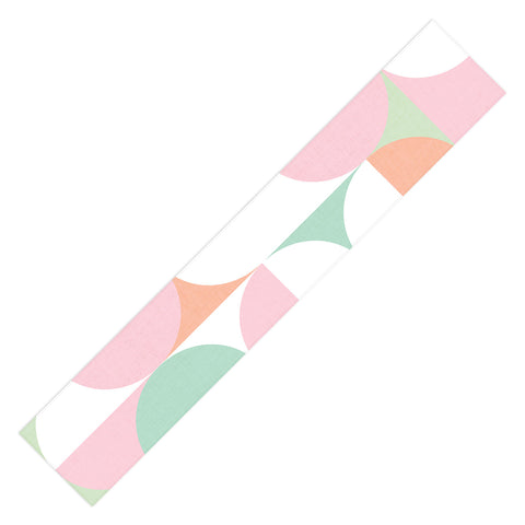 Dominique Vari Words MidMod geometric dots and shapes Table Runner