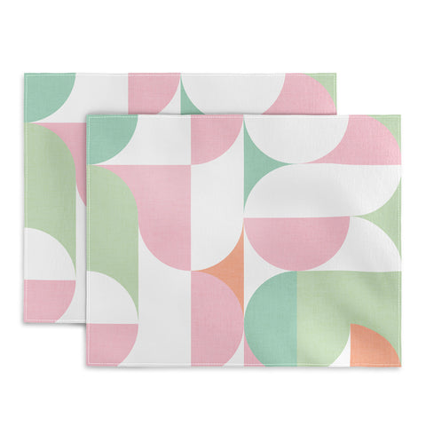 Dominique Vari Words MidMod geometric dots and shapes Placemat