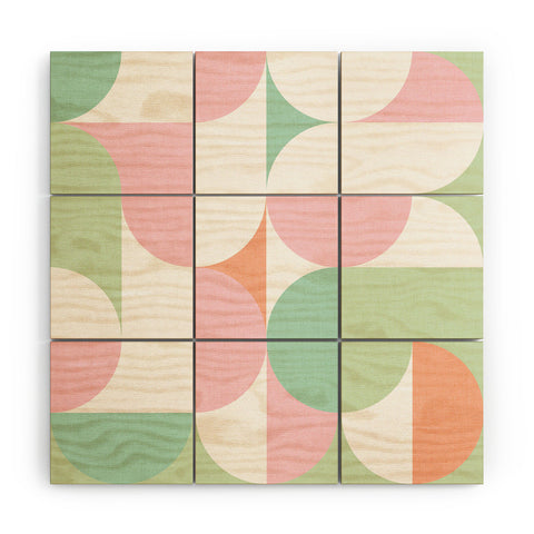 Dominique Vari Words MidMod geometric dots and shapes Wood Wall Mural