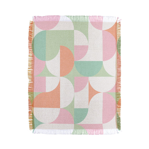Dominique Vari Words MidMod geometric dots and shapes Throw Blanket