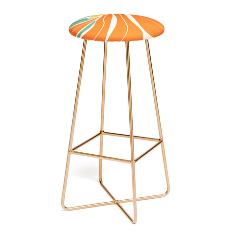 Dominique Vari Words Modern Boho Art Nouveau Floral Bar Stool