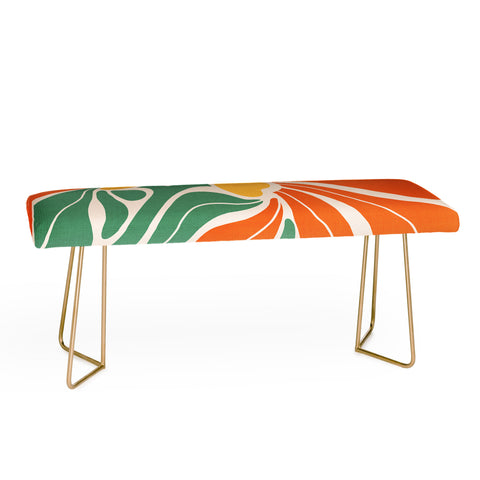 Dominique Vari Words Modern Boho Art Nouveau Floral Bench