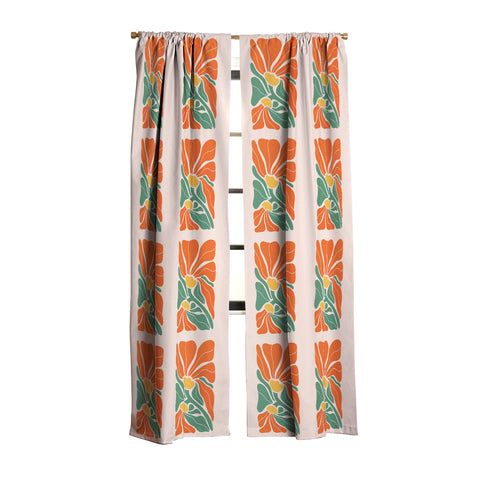 Dominique Vari Words Modern Boho Art Nouveau Floral Blackout Window Curtain