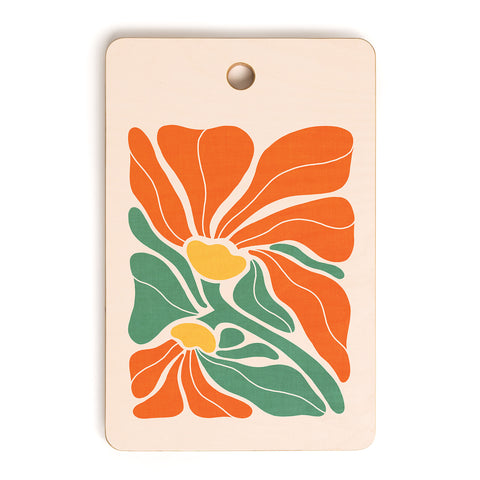 Dominique Vari Words Modern Boho Art Nouveau Floral Cutting Board Rectangle