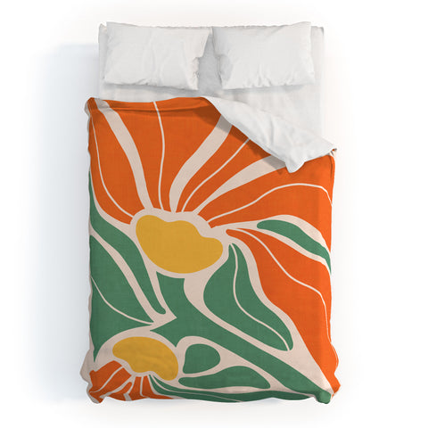 Dominique Vari Words Modern Boho Art Nouveau Floral Duvet Cover