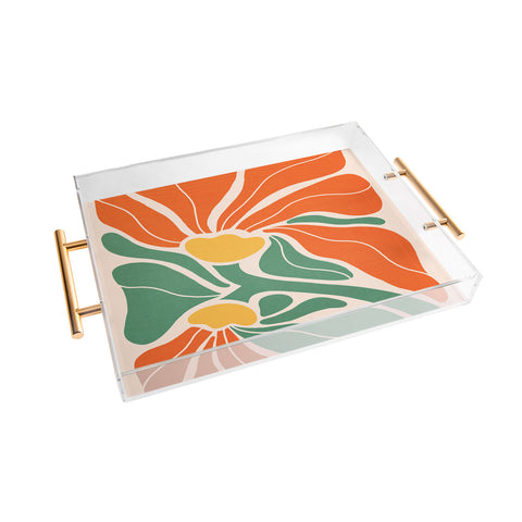 Dominique Vari Words Modern Boho Art Nouveau Floral Acrylic Tray