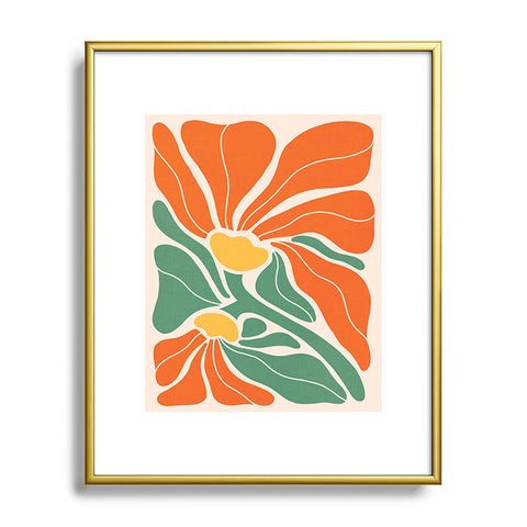 Dominique Vari Words Modern Boho Art Nouveau Floral Metal Framed Art Print