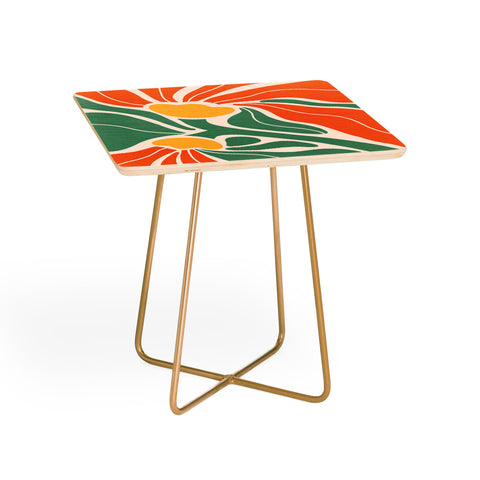 Dominique Vari Words Modern Boho Art Nouveau Floral Side Table