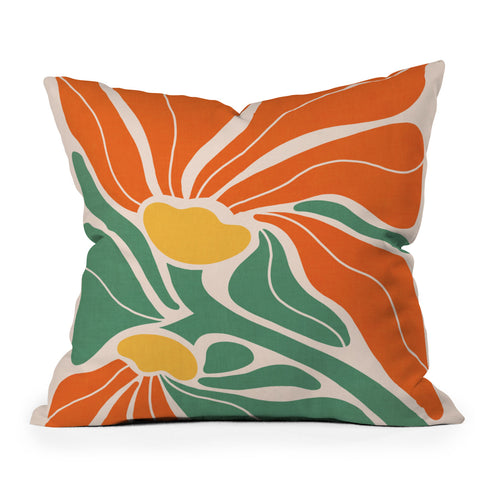Dominique Vari Words Modern Boho Art Nouveau Floral Throw Pillow