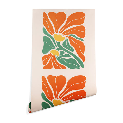 Dominique Vari Words Modern Boho Art Nouveau Floral Wallpaper