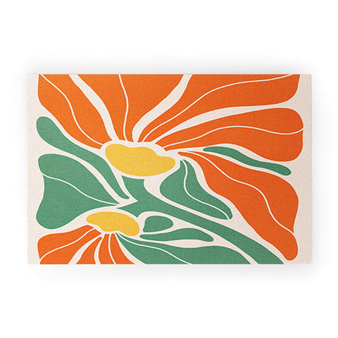 Dominique Vari Words Modern Boho Art Nouveau Floral Welcome Mat
