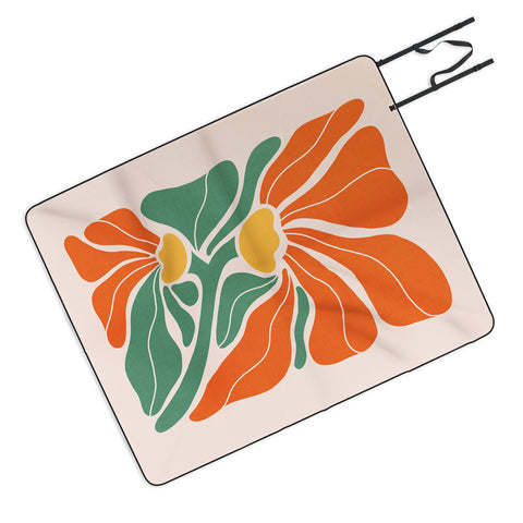 Dominique Vari Words Modern Boho Art Nouveau Floral Picnic Blanket
