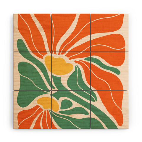 Dominique Vari Words Modern Boho Art Nouveau Floral Wood Wall Mural