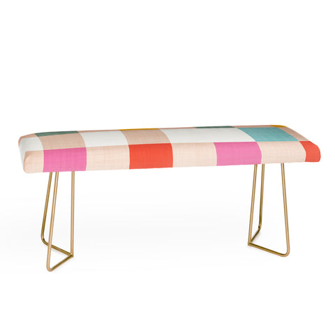 Dominique Vari Words Playful Summer Gingham Check Bench